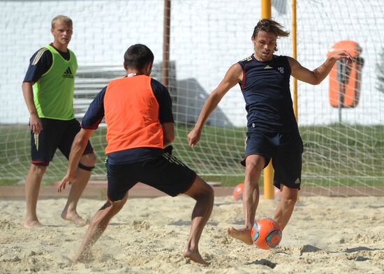 Beach soccer. Training session of Russian national team