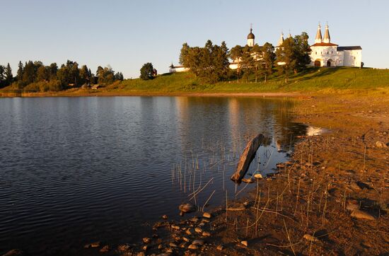 View of Ferapontov monastery on Borodaevskogo Lake