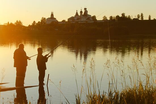 View of Ferapontov monastery from Pascoe Lake