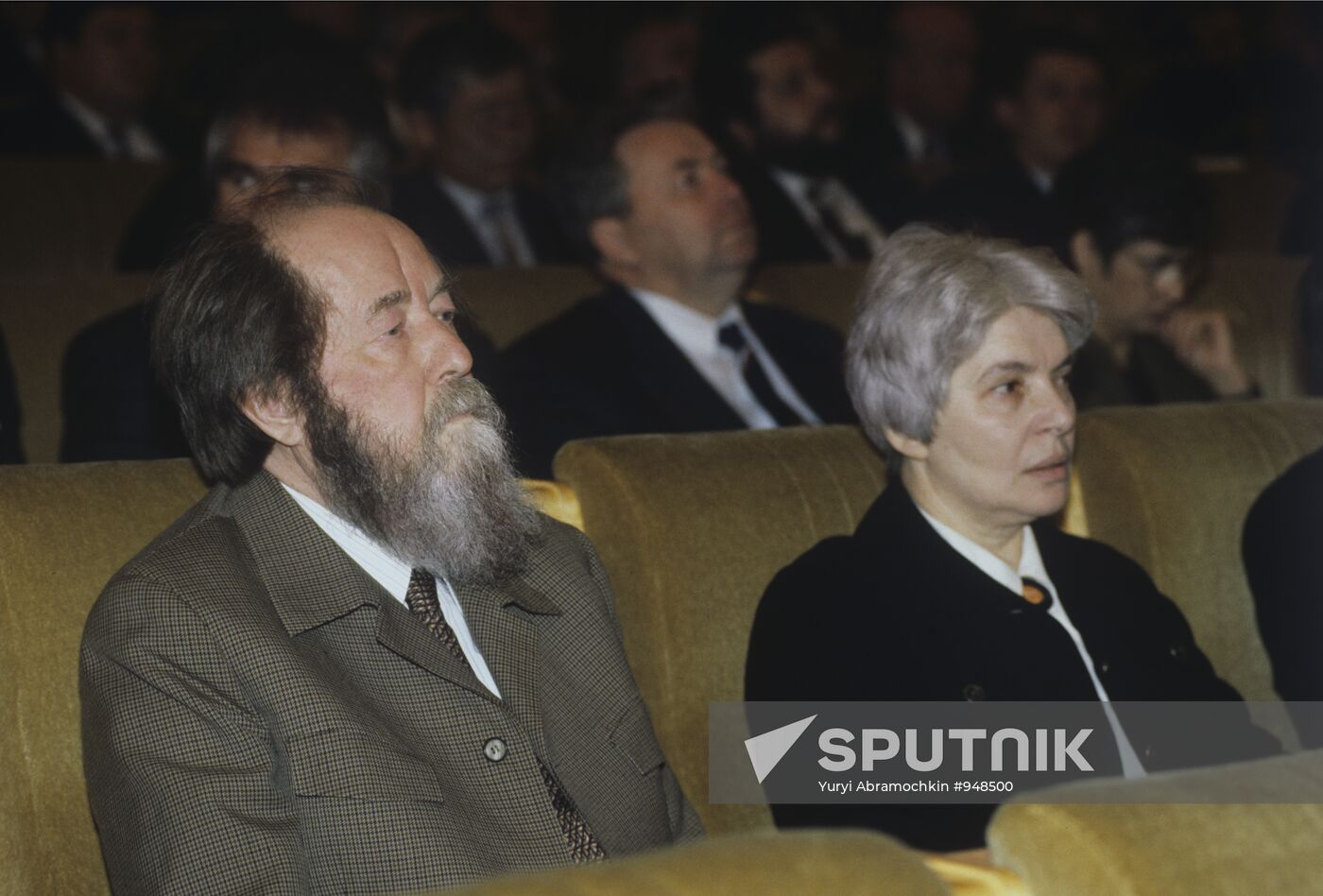 Alexander Solzhenitsyn and his wife, Natalya Svetlova