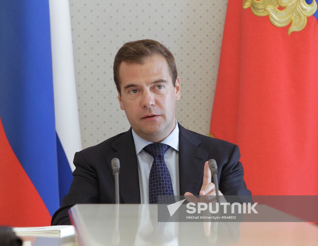 Dmitry Medvedev holds meeting at Bocharov Rechei residence