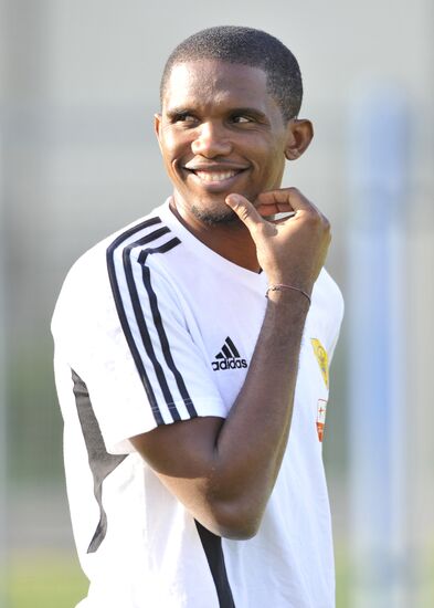 Football. New player Samuel Eto'o trains with FC Anji