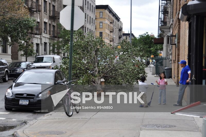 New York's street during Irene hurricane