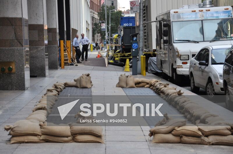 New York's street during Irene hurricane