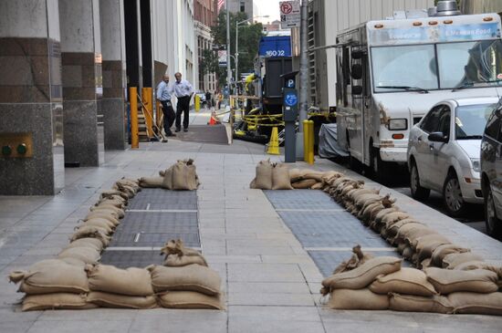 New York's street during Irene hurricane