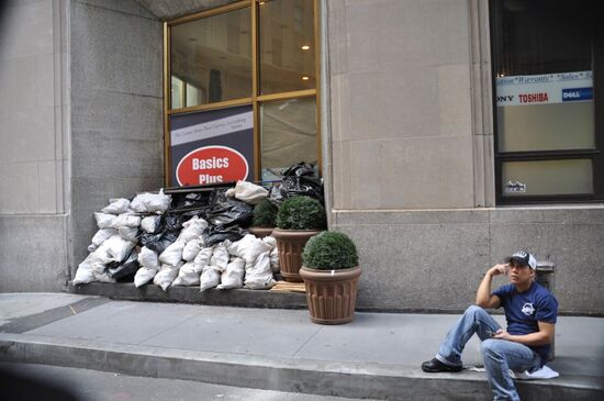 New York's street during Irene hurricane