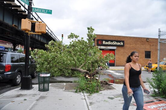 New York's street during Irene hurricane