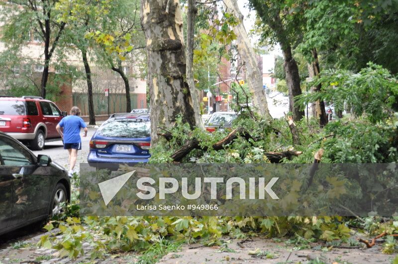 New York's street during Irene hurricane