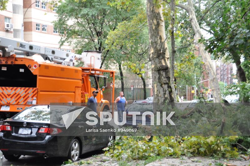 New York's street during Irene hurricane