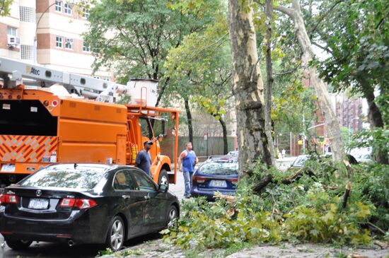 New York's street during Irene hurricane