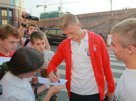 Football. Russia's national team trains in Moscow