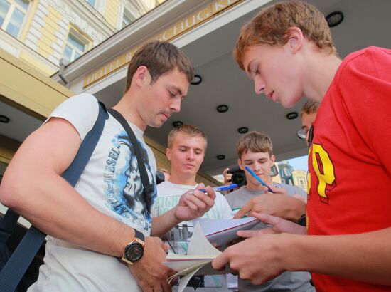 Football. Russia's national team trains in Moscow