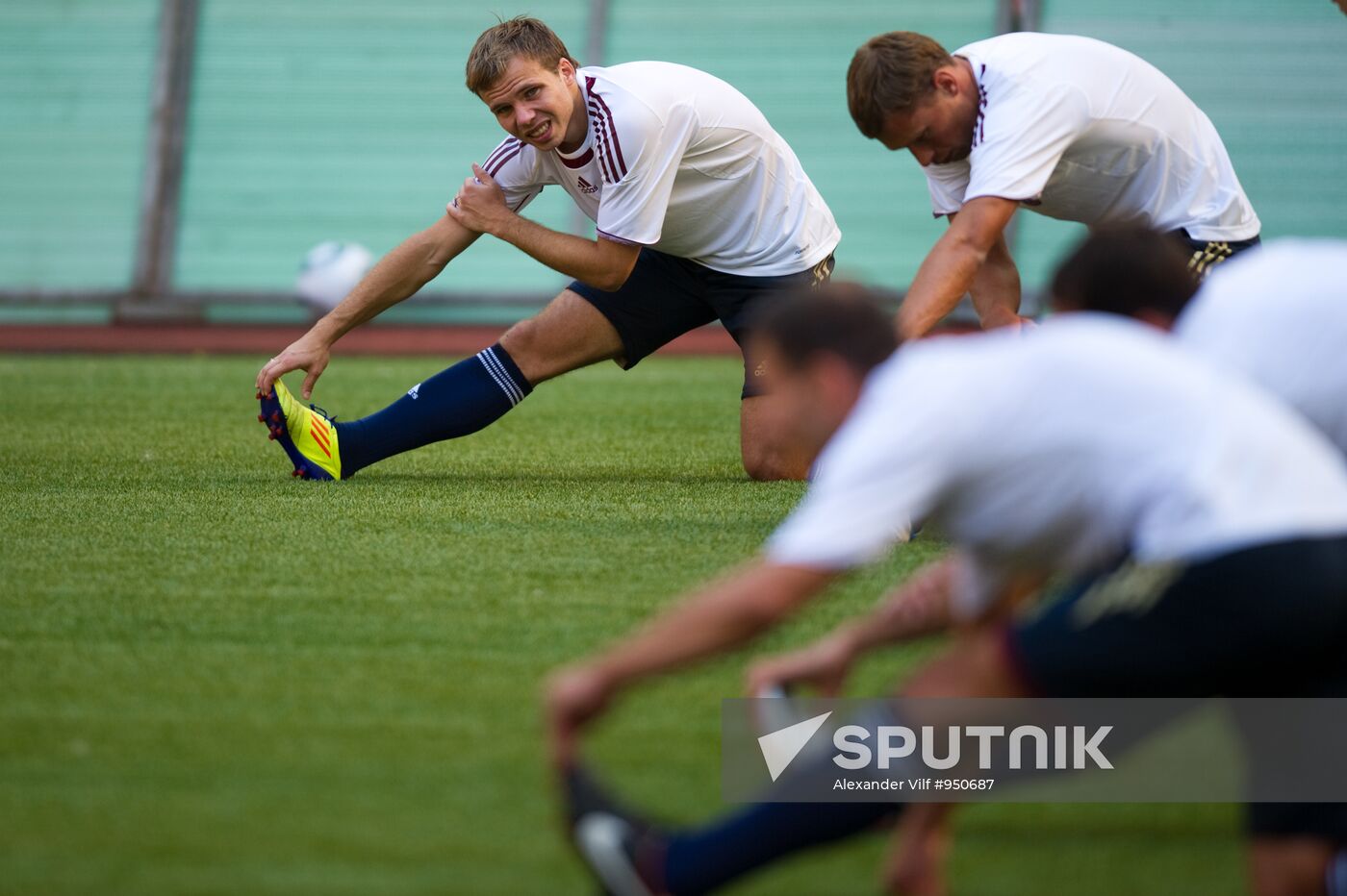 Russian football team's training session