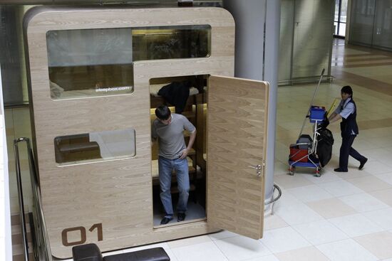 Sleepbox resting capsules installed in Sheremetyevo Airport
