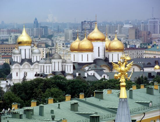 View of Archangel and Dormition Cathedrals