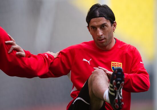 Football. Macedonia team in training