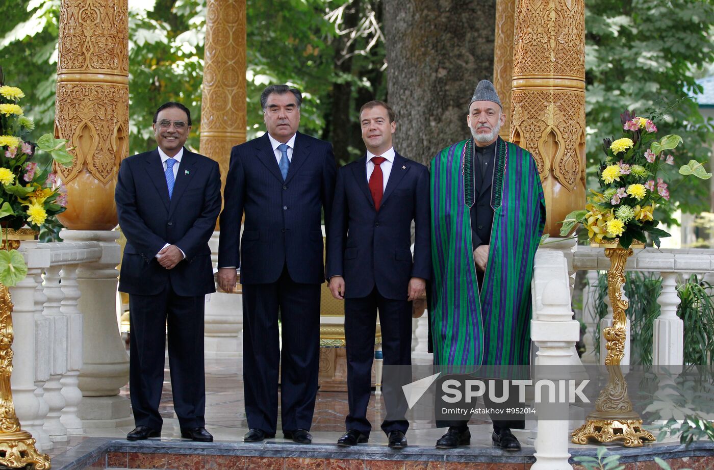 Presidents of Russia, Tajikistan, Pakistan and Afghanistan meet