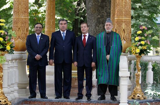 Presidents of Russia, Tajikistan, Pakistan and Afghanistan meet