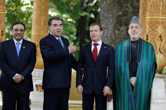 Presidents of Russia, Tajikistan, Pakistan and Afghanistan meet