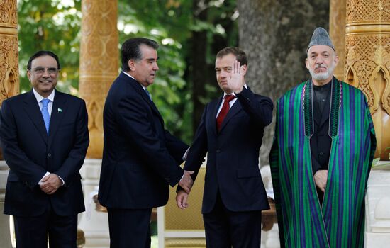 Presidents of Russia, Tajikistan, Pakistan and Afghanistan meet