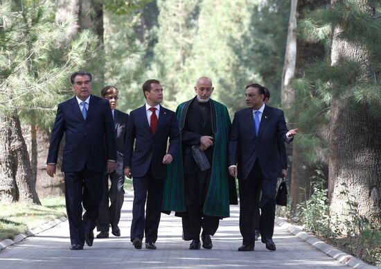 Presidents of Russia, Tajikistan, Pakistan and Afghanistan meet