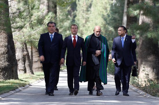 Presidents of Russia, Tajikistan, Pakistan and Afghanistan meet
