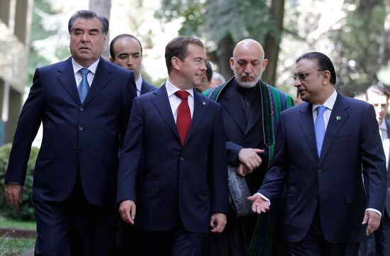 Presidents of Russia, Tajikistan, Pakistan and Afghanistan meet
