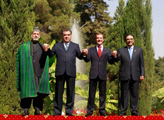 Presidents of Russia, Tajikistan, Pakistan and Afghanistan meet