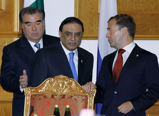 Presidents of Russia, Tajikistan, Pakistan and Afghanistan meet