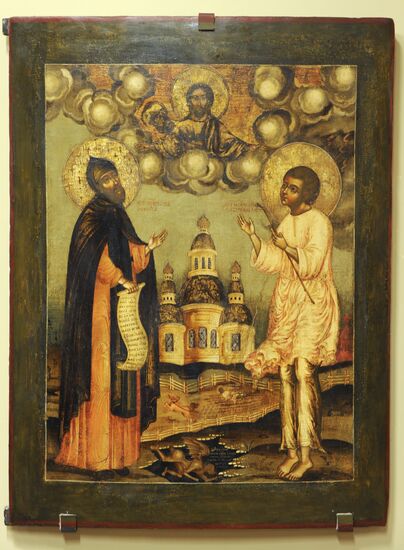Icon "Rev. Nifont of Cyprus and righteous Artemy Verkola"