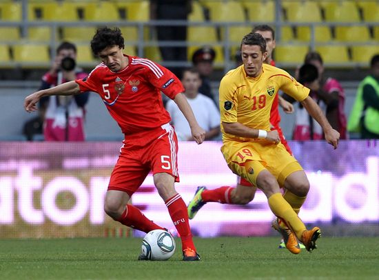 Football Qualifying for EURO 2012. Match Russia - Macedonia