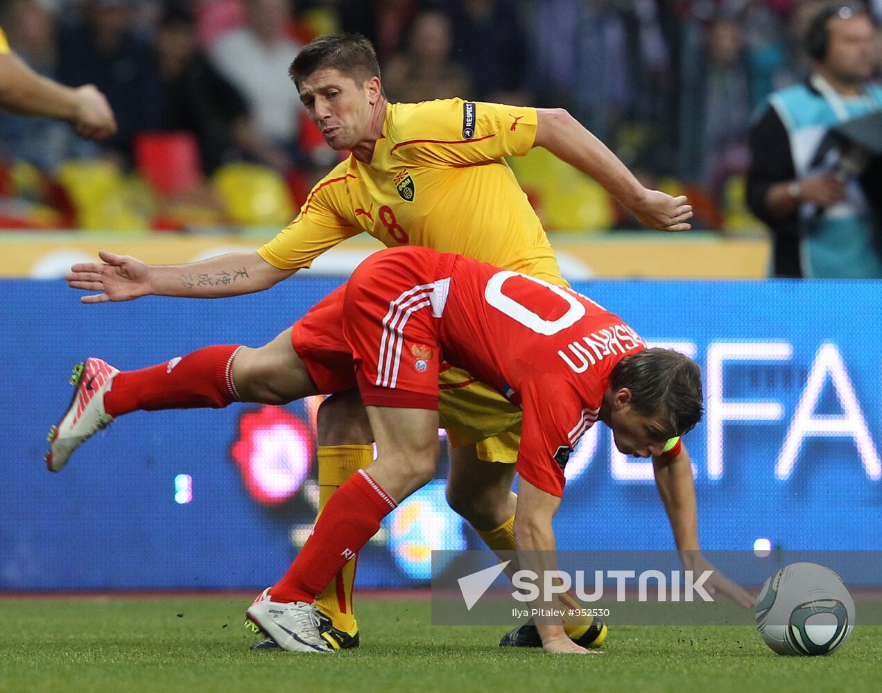 Football Qualifying for EURO 2012. Match Russia - Macedonia