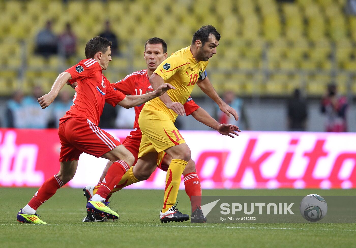 Football Qualifying for EURO 2012. Match Russia - Macedonia