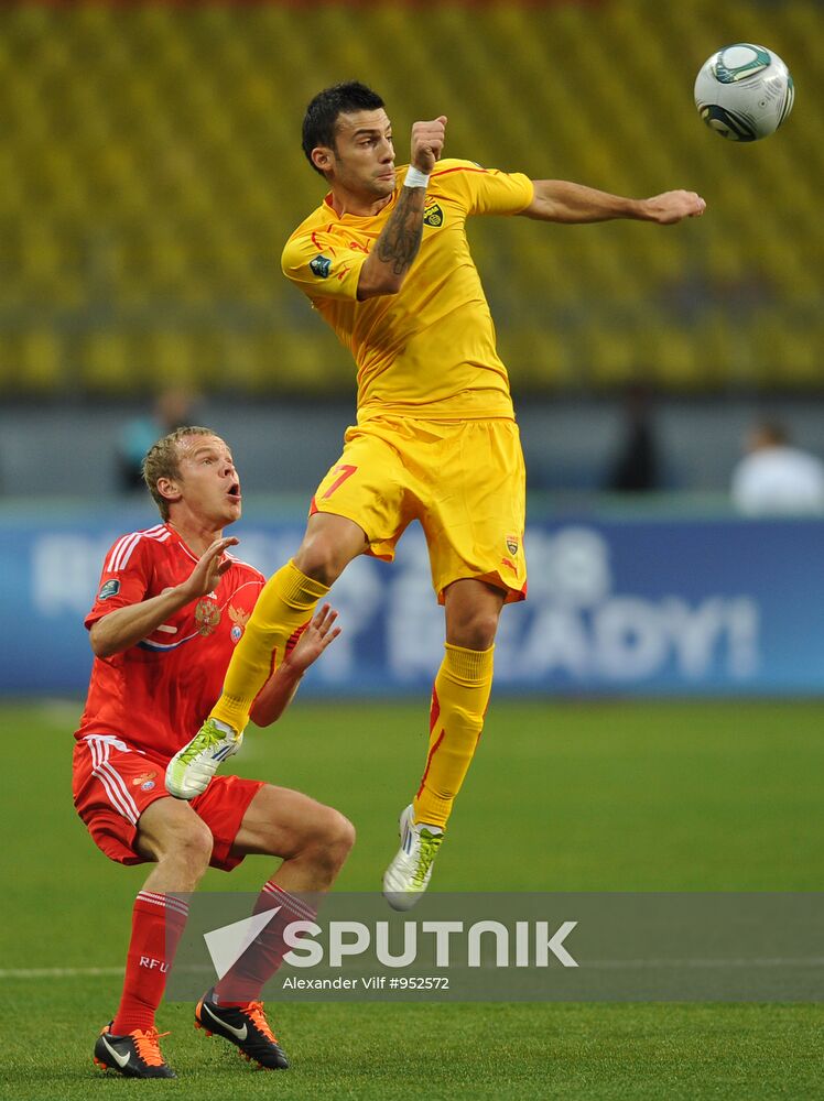 Football Qualifying for Euro 2012. Match Russia - Macedonia