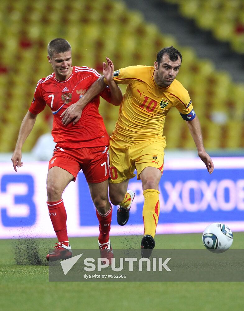 Football Qualifying for Euro 2012. Match Russia - Macedonia