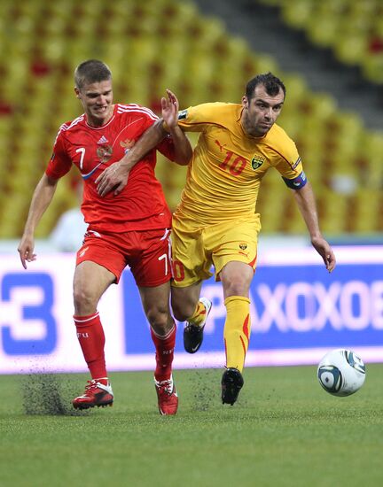 Football Qualifying for Euro 2012. Match Russia - Macedonia