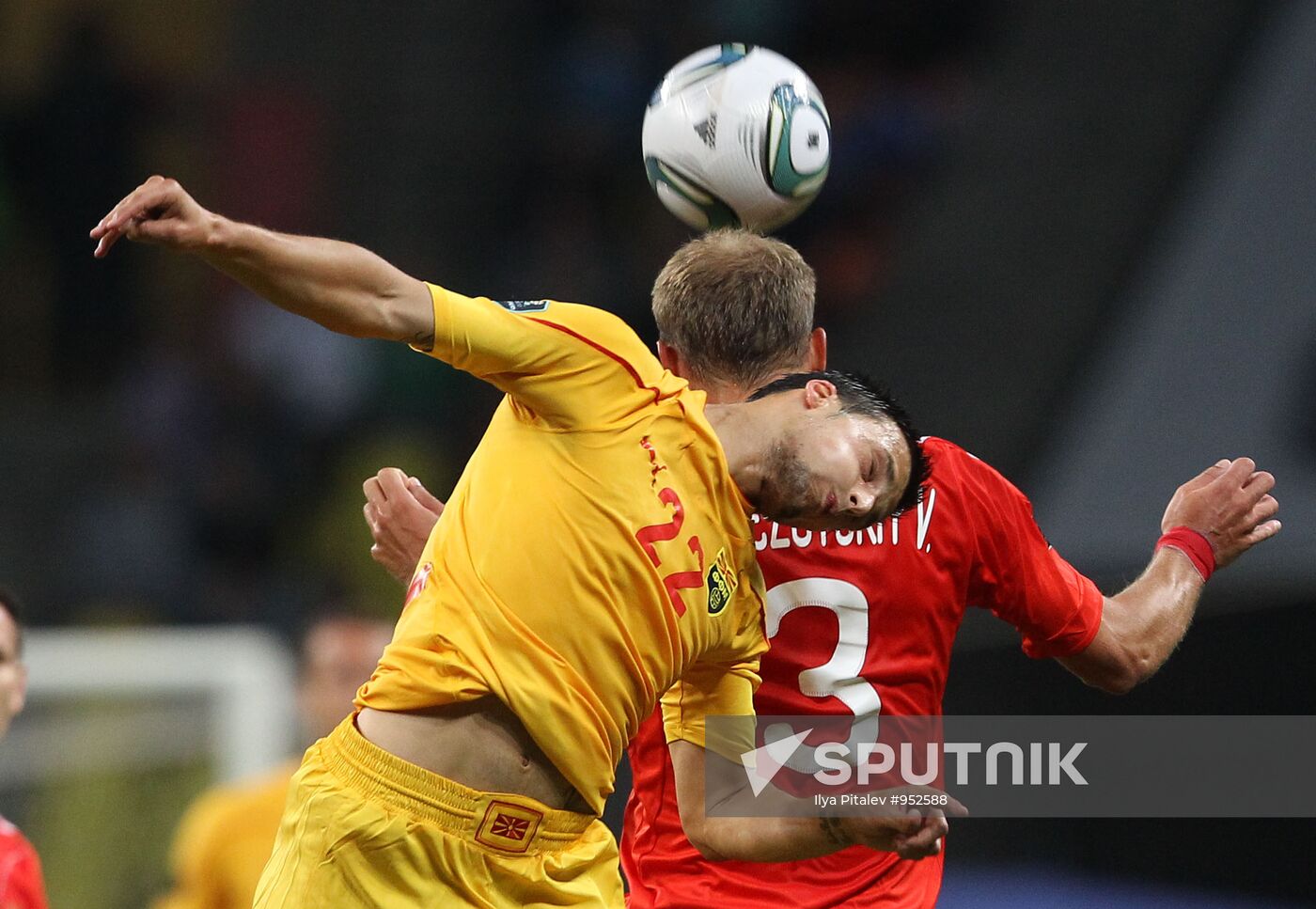Football Qualifying for Euro 2012. Match Russia - Macedonia