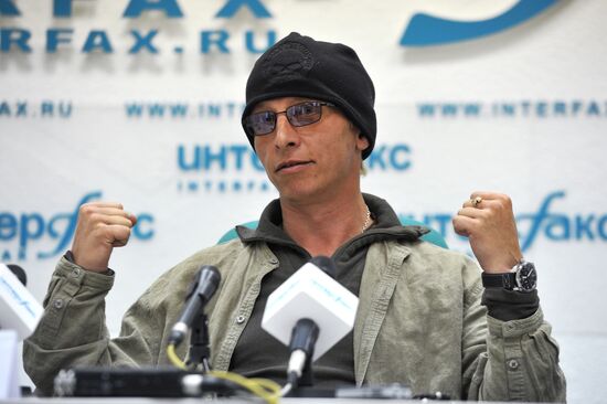 News conference by Ivan Okhlobystin