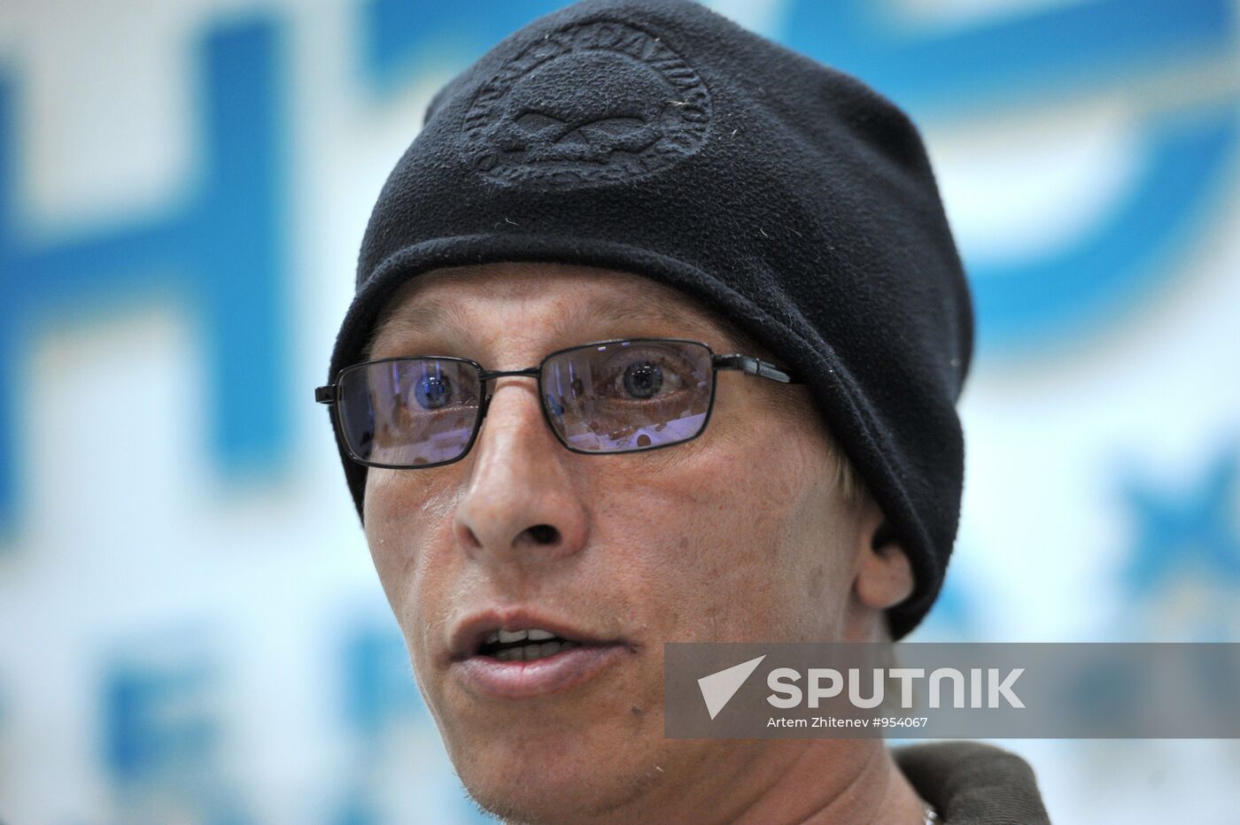 News conference by Ivan Okhlobystin