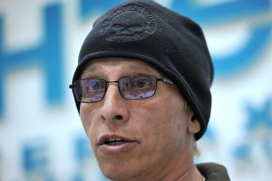 News conference by Ivan Okhlobystin