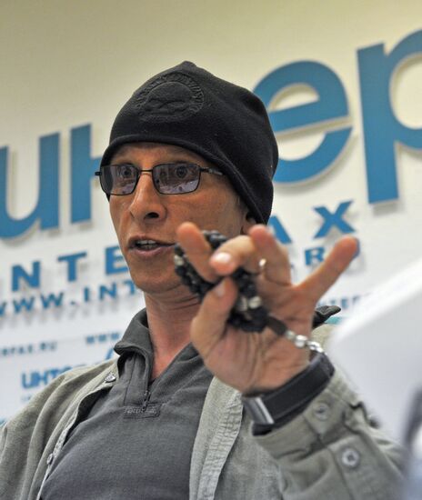 News conference by Ivan Okhlobystin