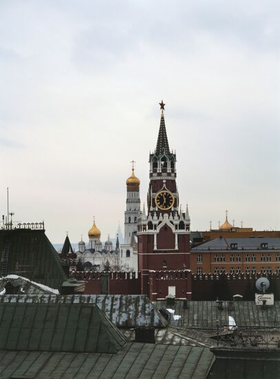 View of Spasskaya Tower and Ivan the Great Bell Tower