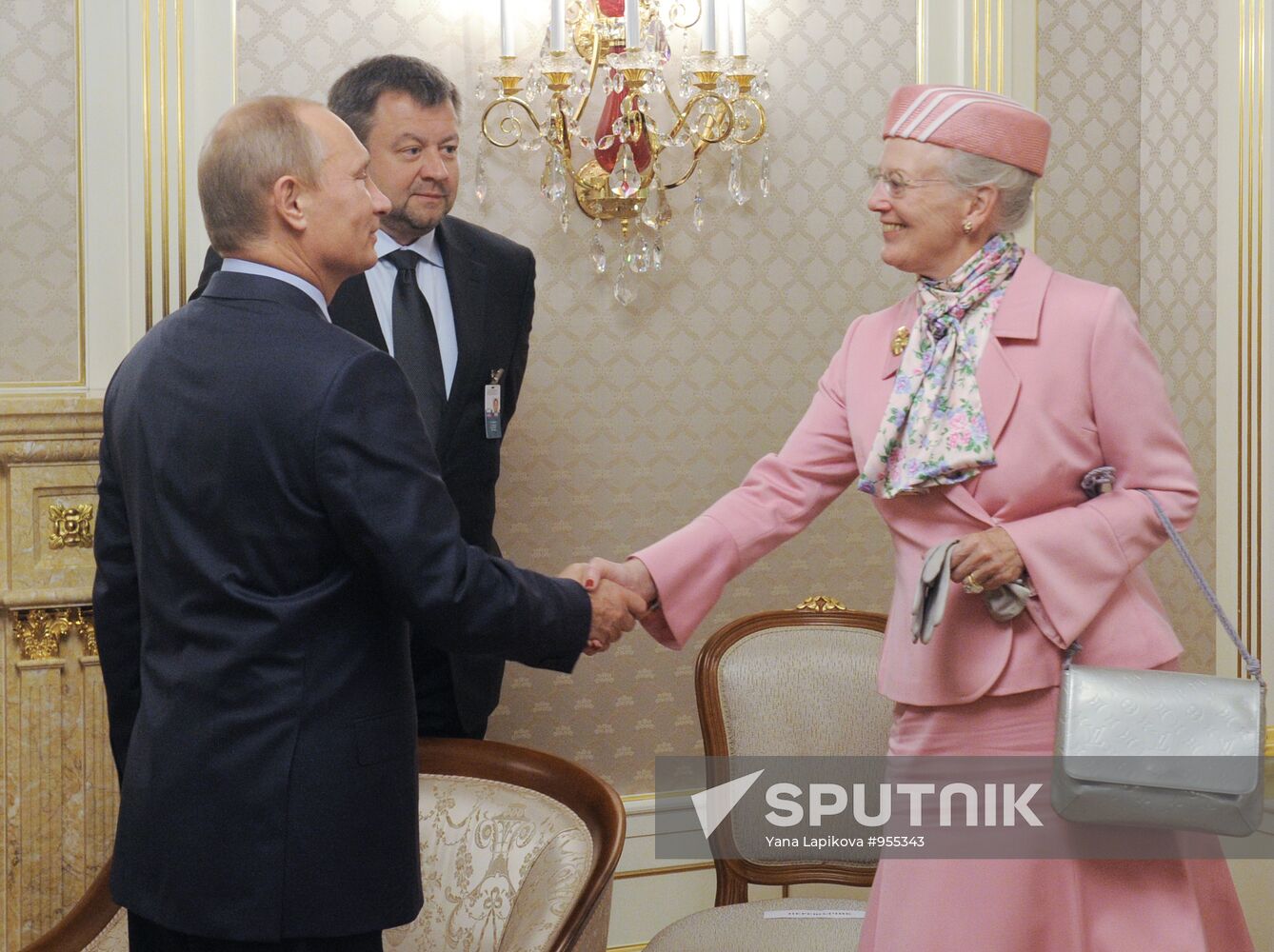 Vladimir Putin meets with Queen Margrethe II of Denmark