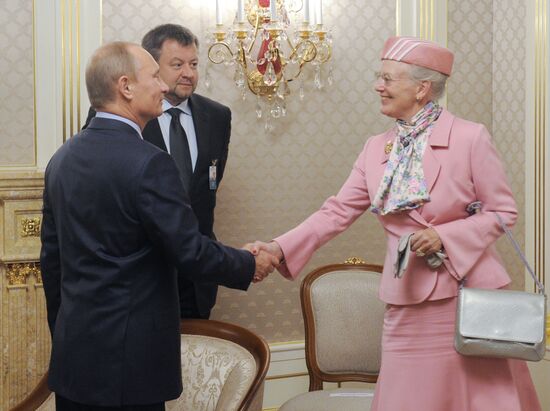 Vladimir Putin meets with Queen Margrethe II of Denmark