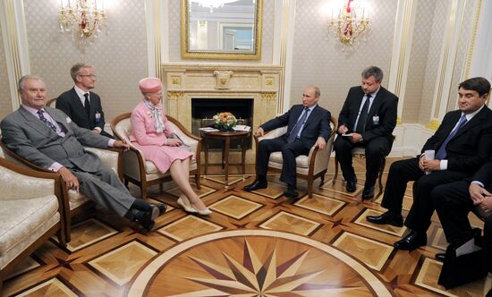 Vladimir Putin meets with Queen Margrethe II of Denmark