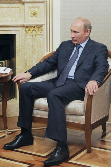 Vladimir Putin meets with Queen Margrethe II of Denmark