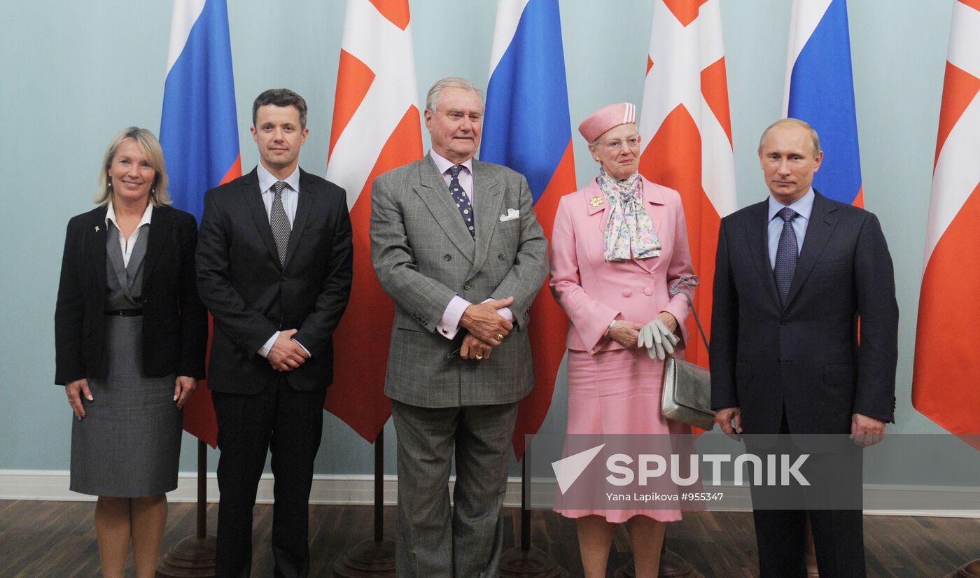 Vladimir Putin meets with Queen Margrethe II of Denmark