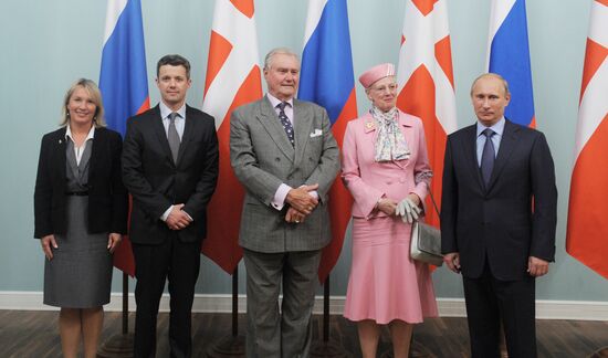 Vladimir Putin meets with Queen Margrethe II of Denmark