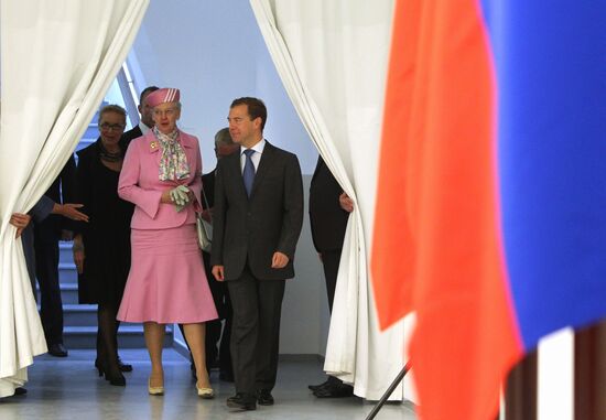 Dmitry Medvedev and Queen Margrethe II open exhibition