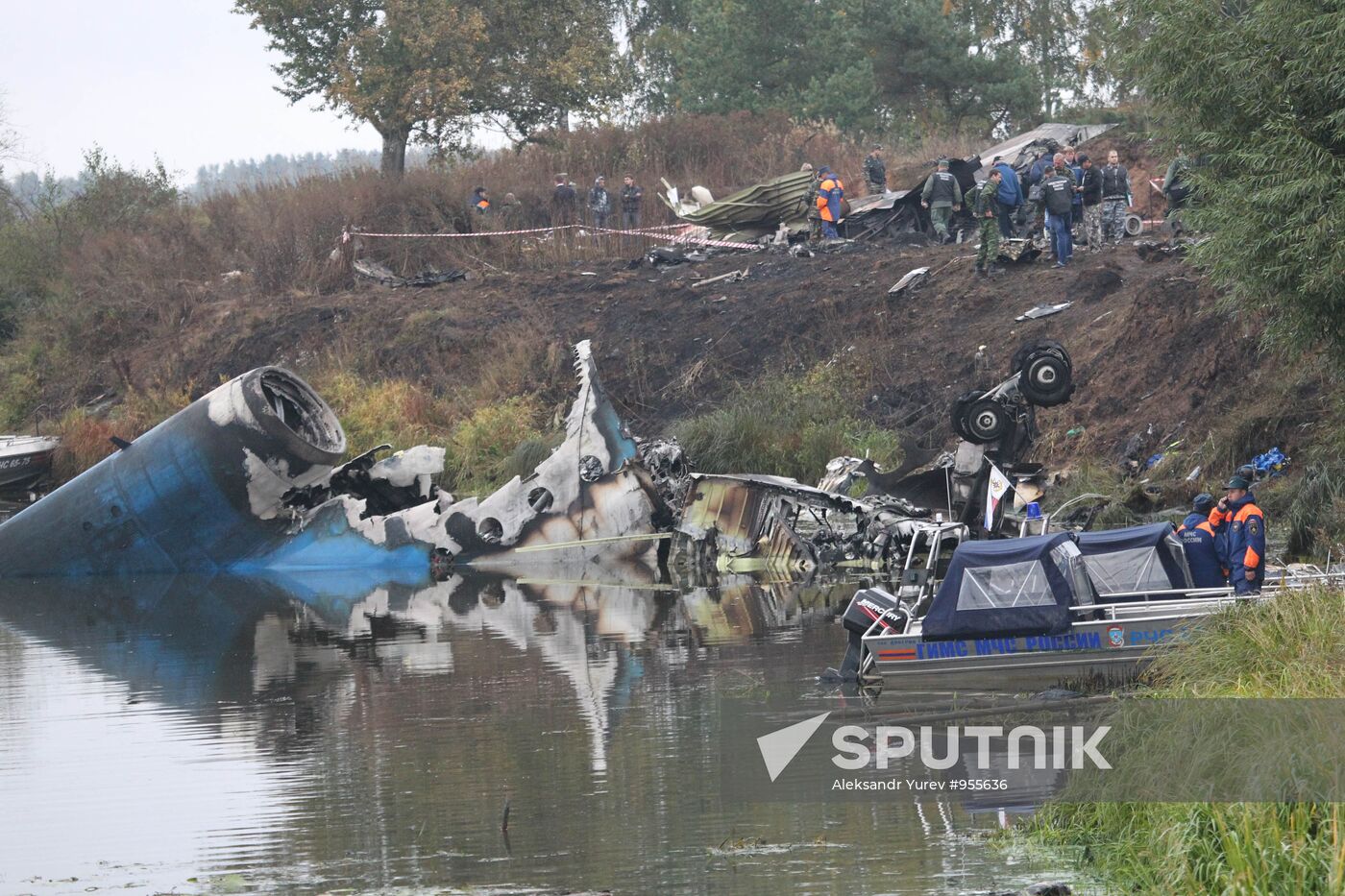 At crash site of Yak-42 jet outside Yaroslavl
